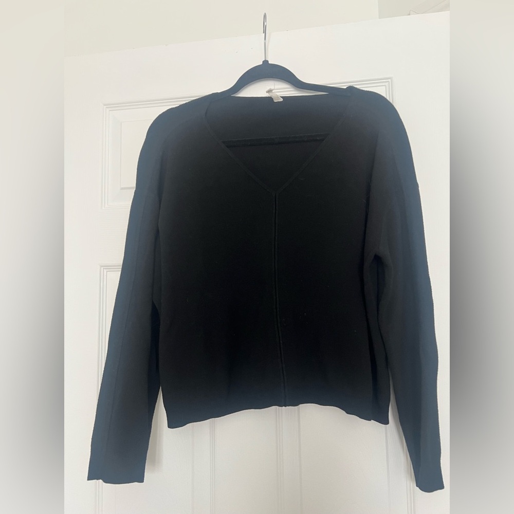 Daily Practice by Anthropologie Black V-Neck Sweater medium